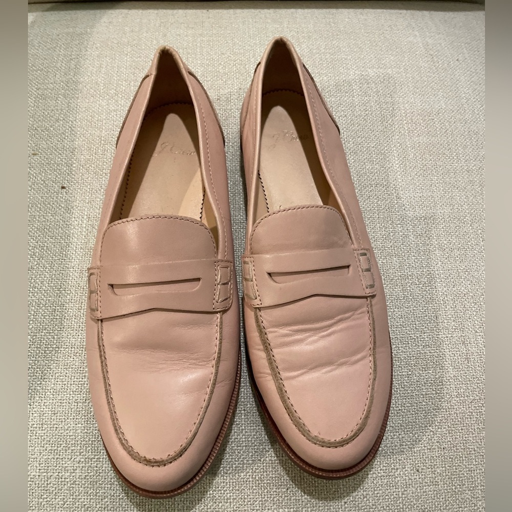 JCrew pink loafers size 8